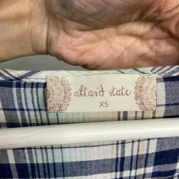 Altar'd State Frayed Tiered Plaid Floral Blouse - Picture 9 of 9
